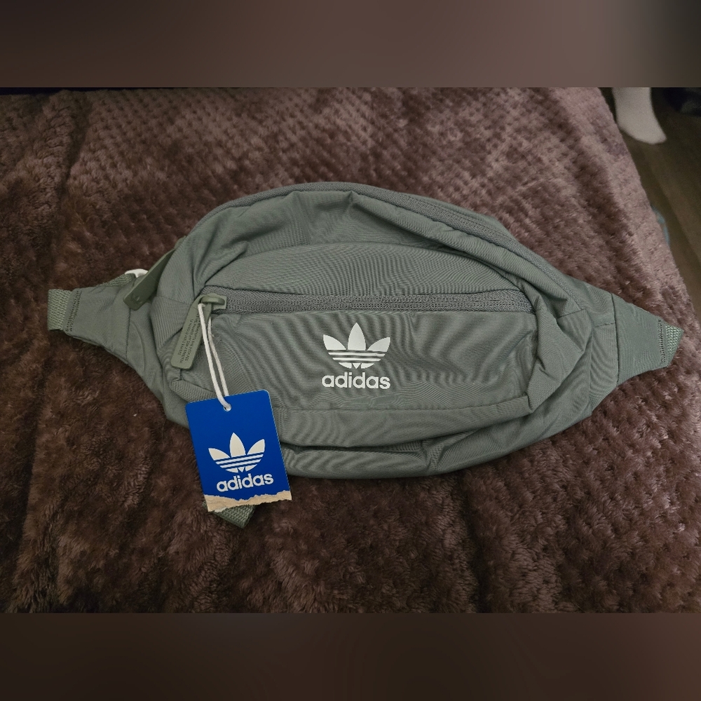 Adidas originals national waist pack silver green/white